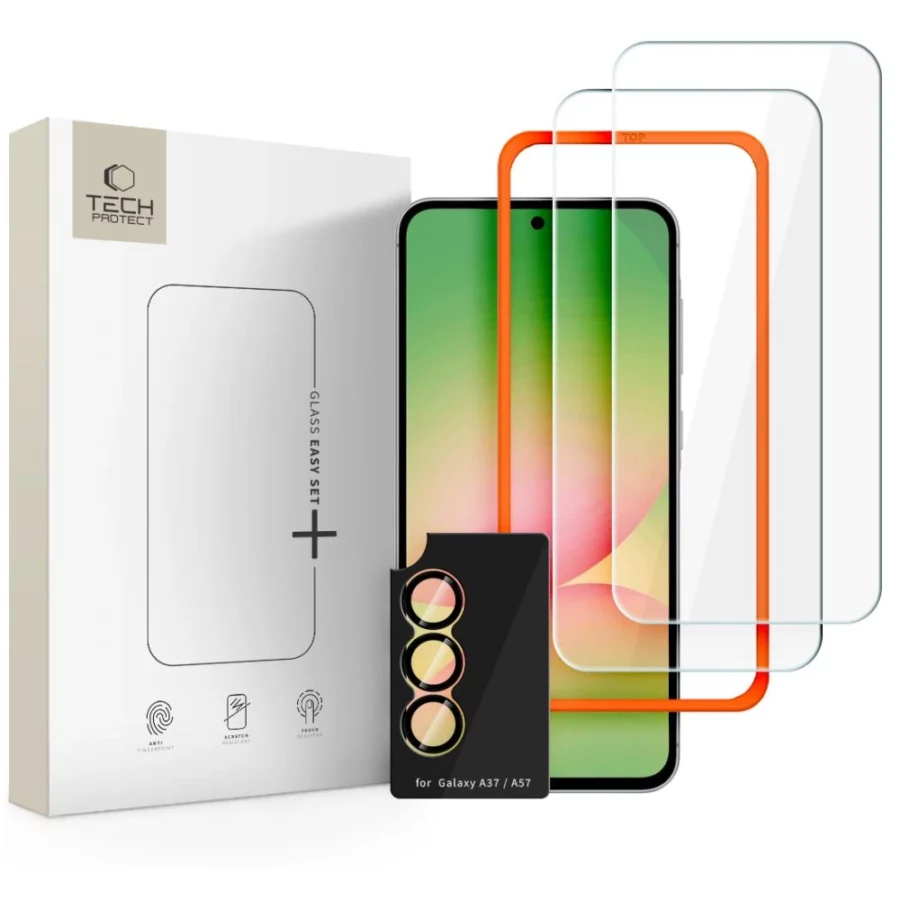Szkło hartowane Tech-Protect Easy Set+  3-Pack na Samsung Galaxy A57 5G