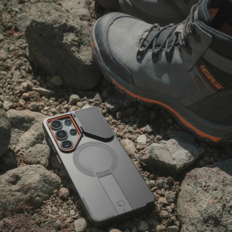 Etui Tech-Protect Kevlar Aura MagSafe na Samsung Galaxy S26 Ultra - czarno-pomarańczowe