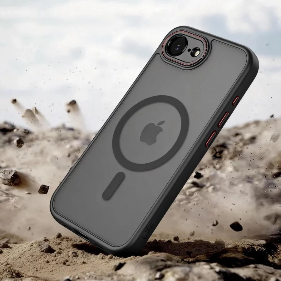 Etui Tech-Protect MagCam na iPhone 16e / 17e - półprzezroczyte