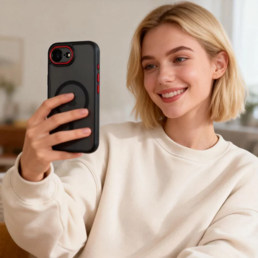 Etui Tech-Protect MagCam na iPhone 16e / 17e - półprzezroczyte