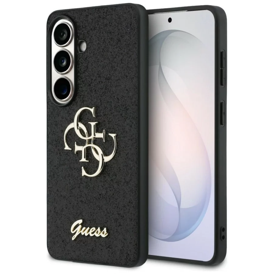 Etui Guess Fixed Glitter Big 4G Metal Logo do Samsung Galaxy S26 - czarne