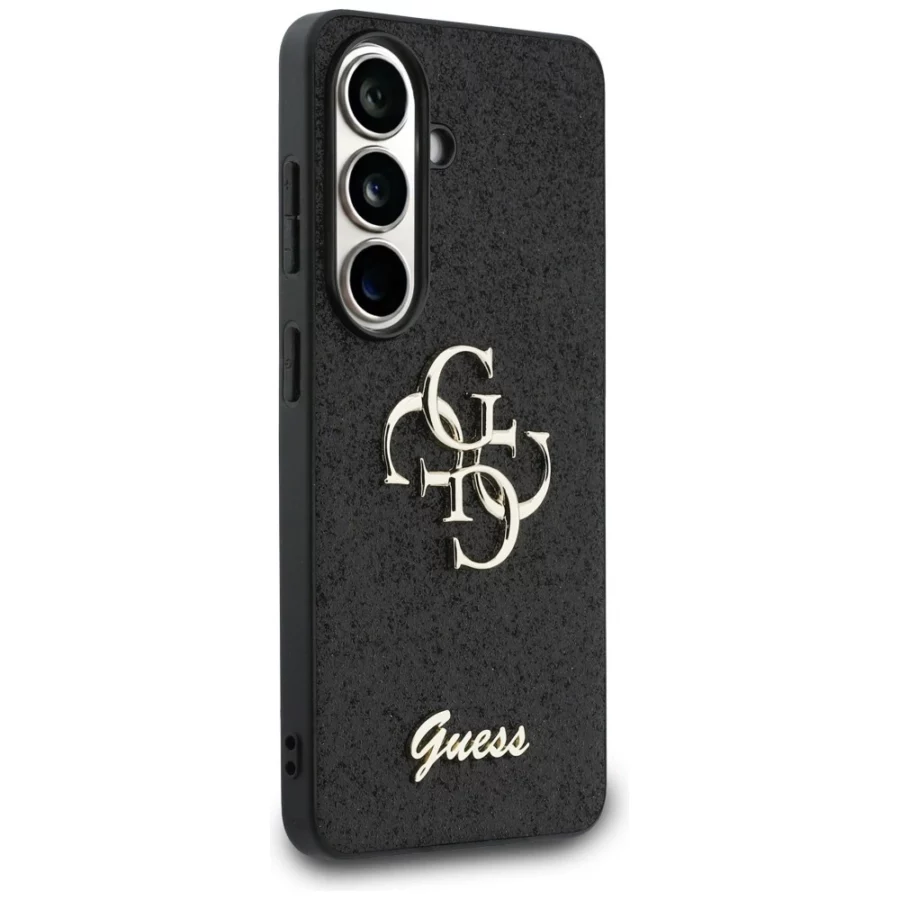 Etui Guess Fixed Glitter Big 4G Metal Logo do Samsung Galaxy S26 - czarne