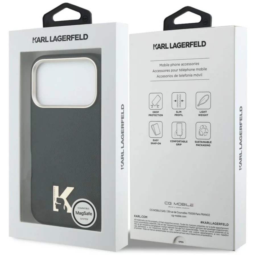 Etui Karl Lagerfeld Karl Head Logo MagSafe do iPhone 17 Pro - czarne