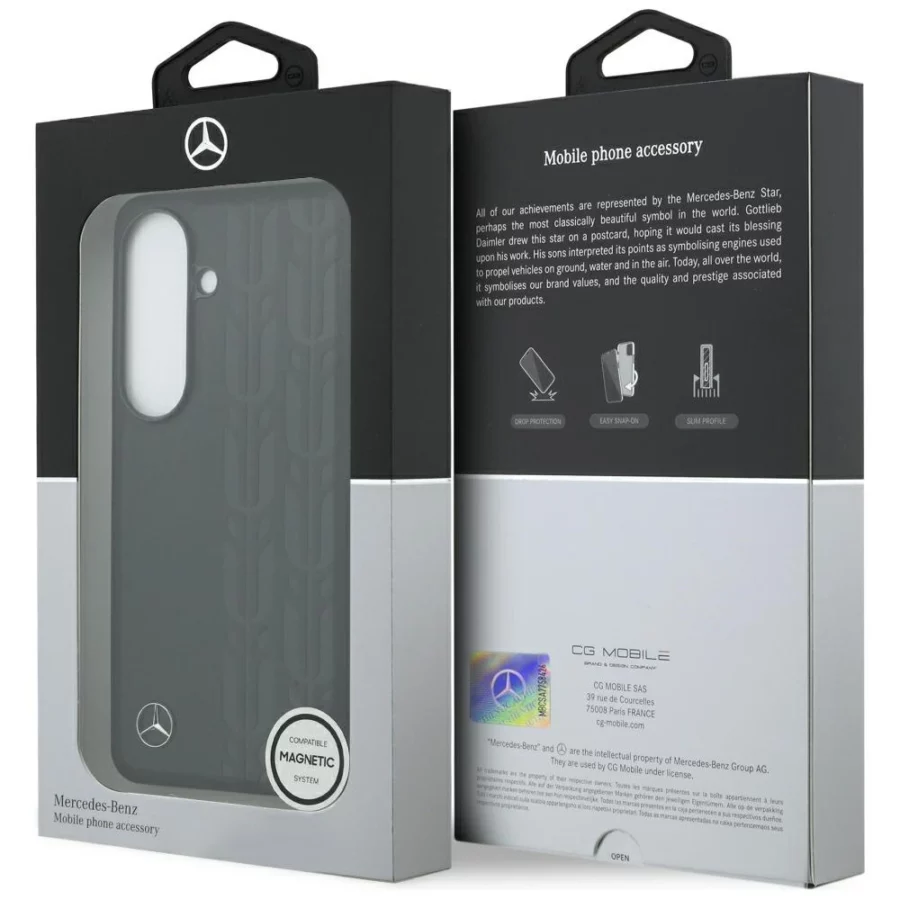 Etui Mercedes Laurel Leaves MagSafe do Samsung Galaxy S26 - czarne