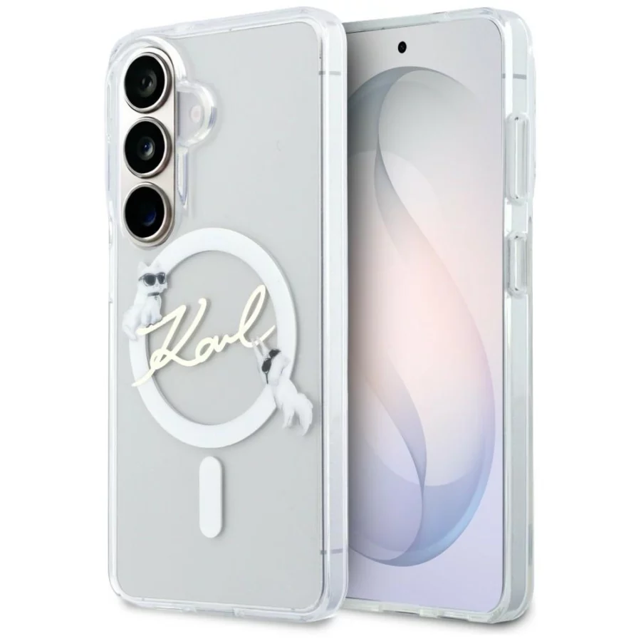 Etui Karl Lagerfeld IML KC Script MagSafe na Samsung Galaxy S26 - przezroczyste