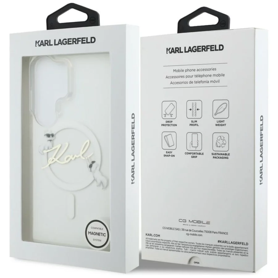 Etui Karl Lagerfeld IML KC Script MagSafe na Samsung Galaxy S26 Ultra - przezroczyste