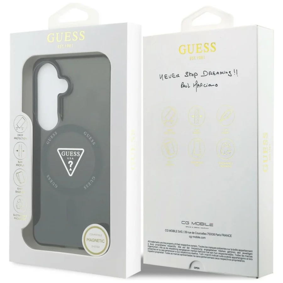 Etui Guess IML Gradient Triangle MagSafe na Samsung Galaxy S26 - czarne