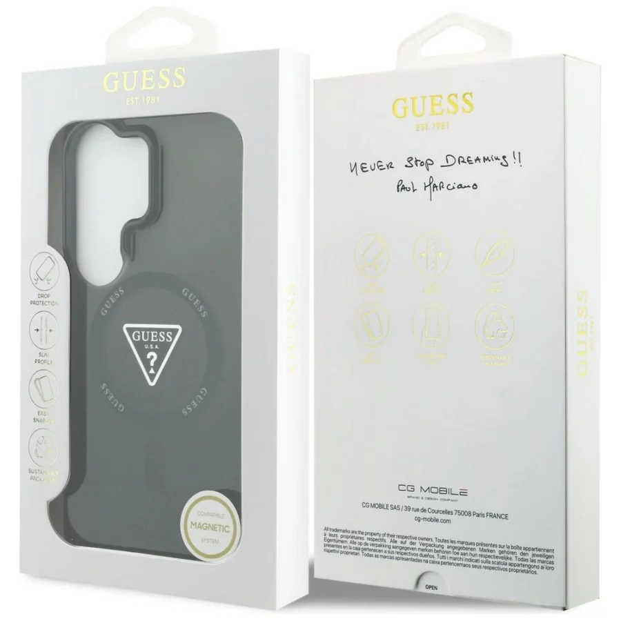 Etui Guess IML Gradient Triangle MagSafe na Samsung Galaxy S26 Ultra - czarne