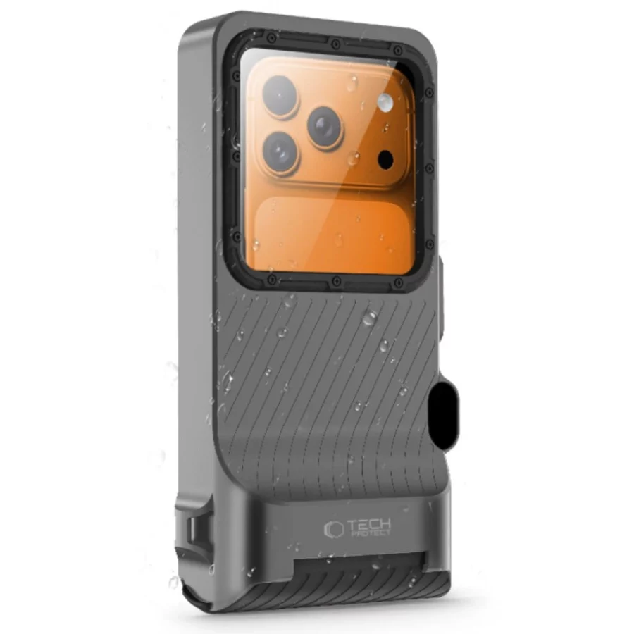 Etui wodoodporne Tech-Protect IPX8 Pro na telefon - szaro-czarne
