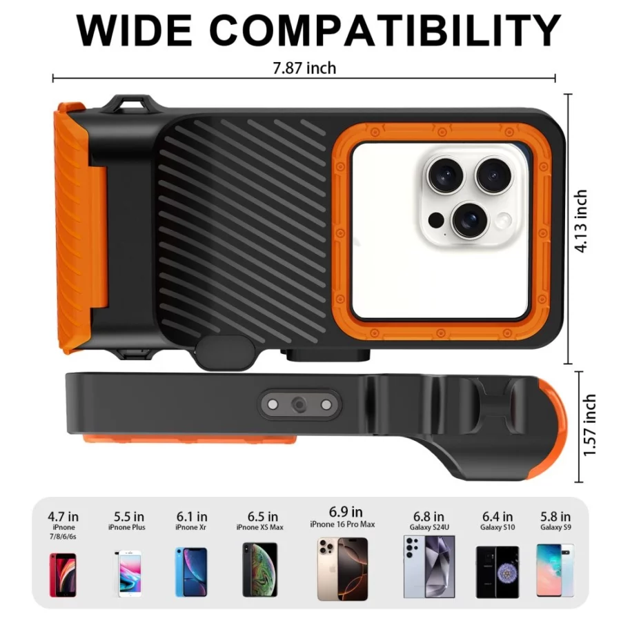 Etui wodoodporne Tech-Protect IPX8 Pro na telefon - pomarańczowo-czarne