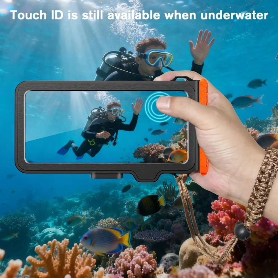 Etui wodoodporne Tech-Protect IPX8 Pro na telefon - pomarańczowo-czarne