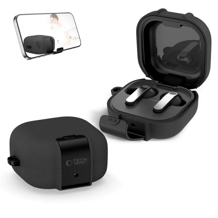 Etui Tech-Protect Slim Hook na Samsung Galaxy Buds 4 / 4 Pro - czarne