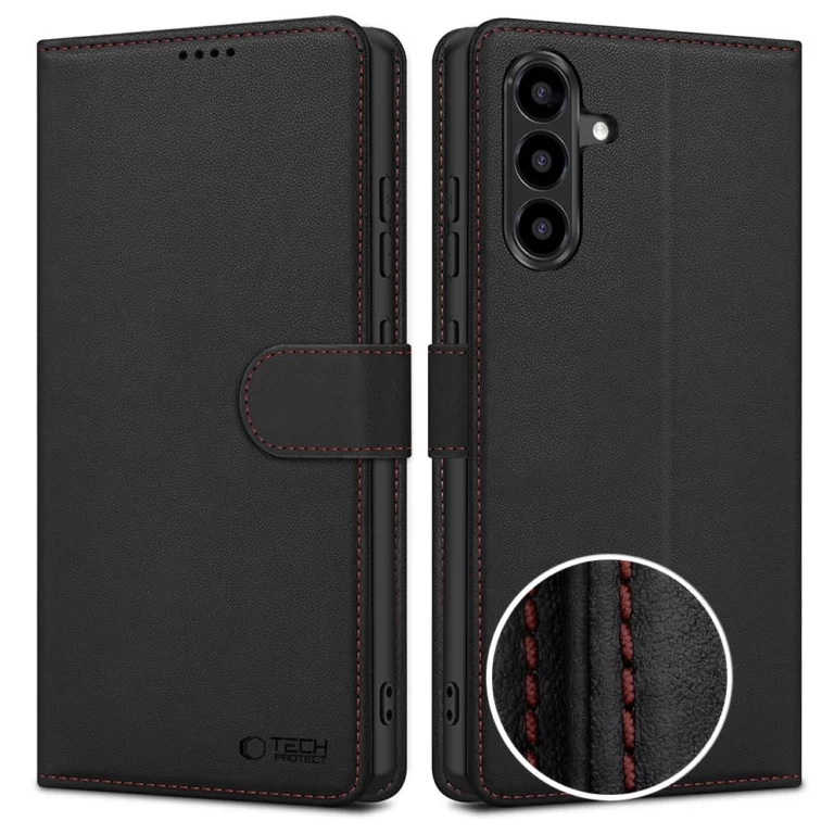 Etui Tech-Protect Wallet na Samasung Galaxy A57 5G - czarno-czerwone