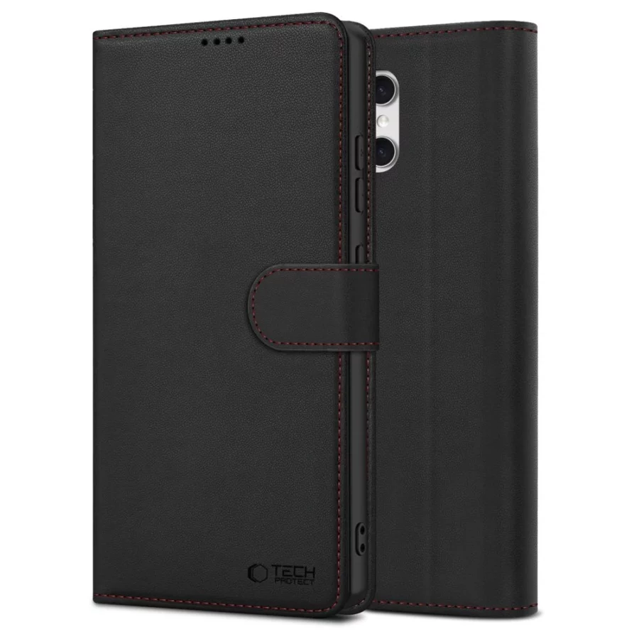 Etui Tech-Protect Wallet na Samasung Galaxy A57 5G - czarno-czerwone