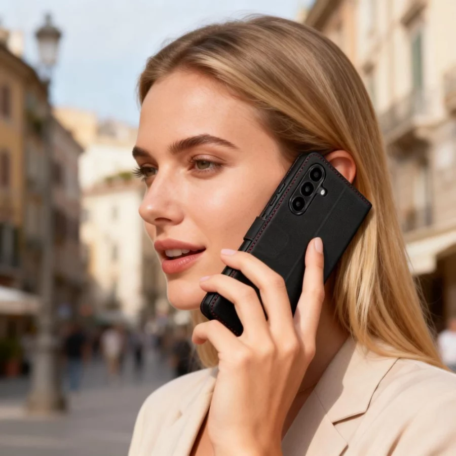 Etui Tech-Protect Wallet na Samasung Galaxy A57 5G - czarno-czerwone