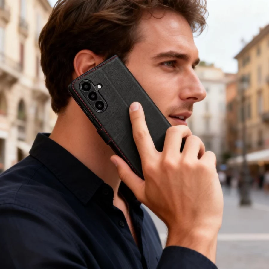 Etui Tech-Protect Wallet na Samasung Galaxy A57 5G - czarno-czerwone