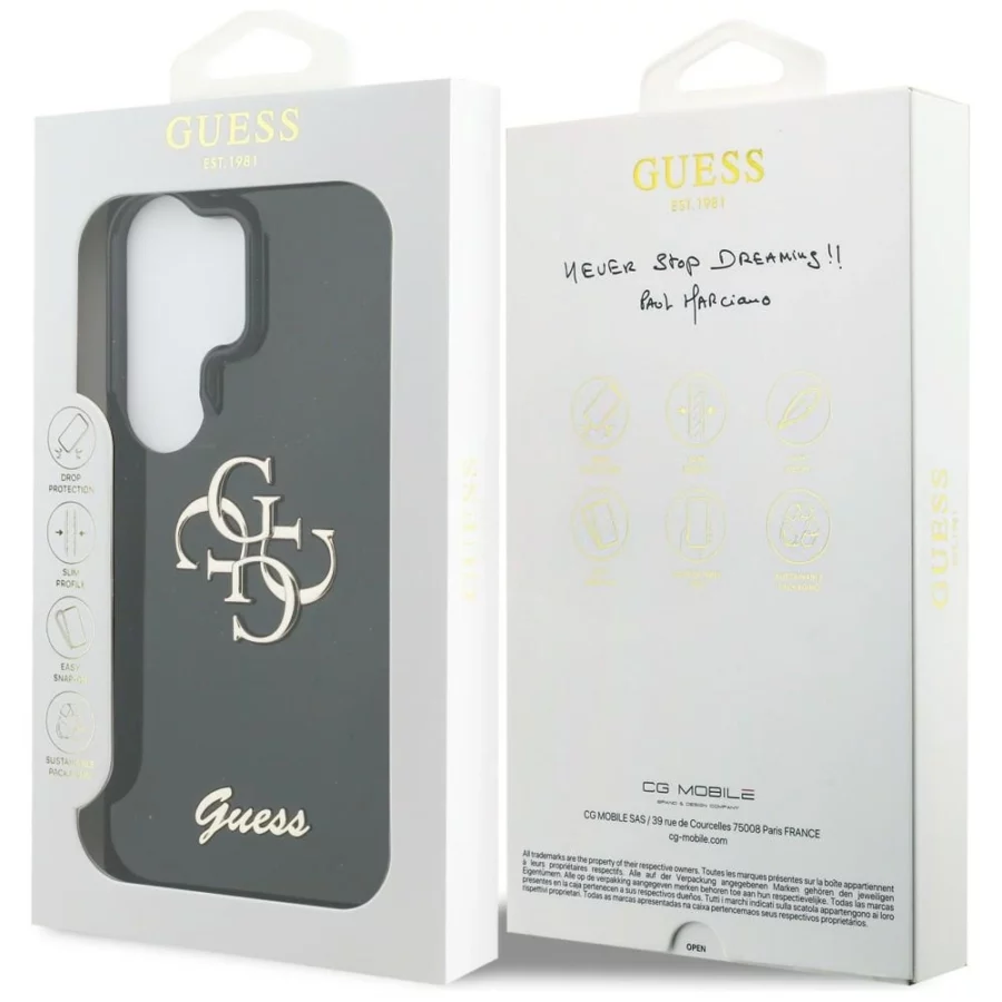 Etui Guess IML Big Metal 4G Script na Samsung Galaxy S26 Ultra - czarne
