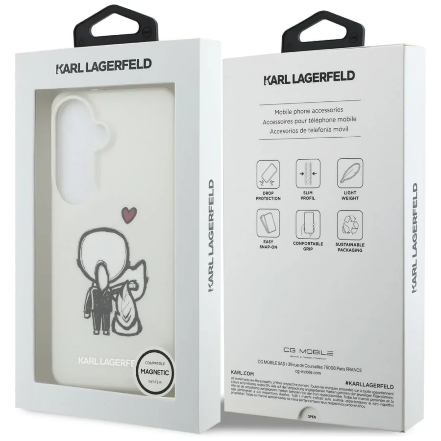 Etui Karl Lagerfeld IML Karl&Choupette MagSafe na Samsung Galaxy S26 - przezroczyste