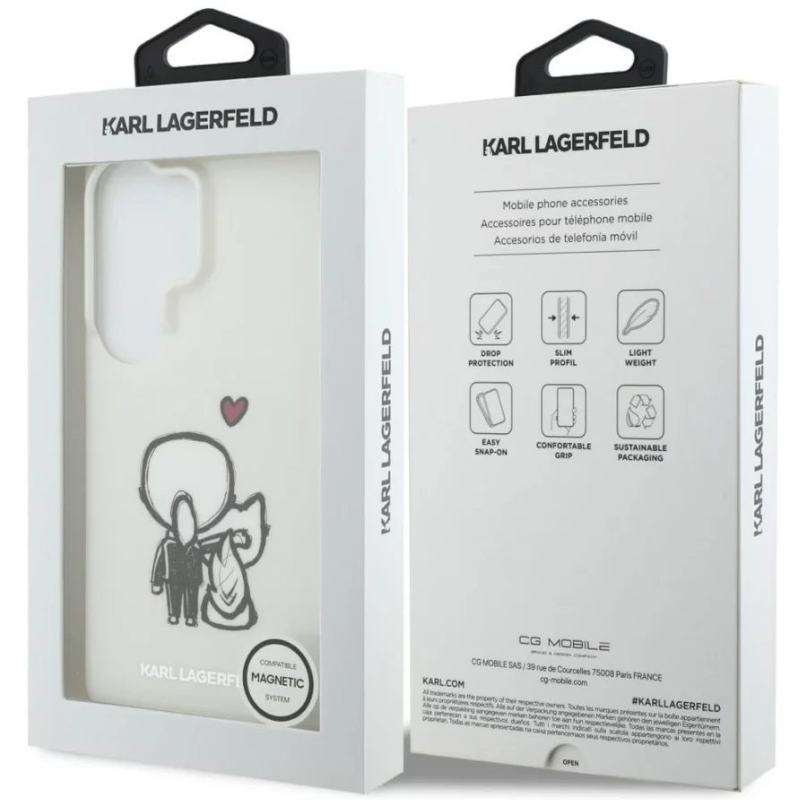 Etui Karl Lagerfeld IML Karl&Choupette MagSafe na Samsung Galaxy S26 Ultra - przezroczyste