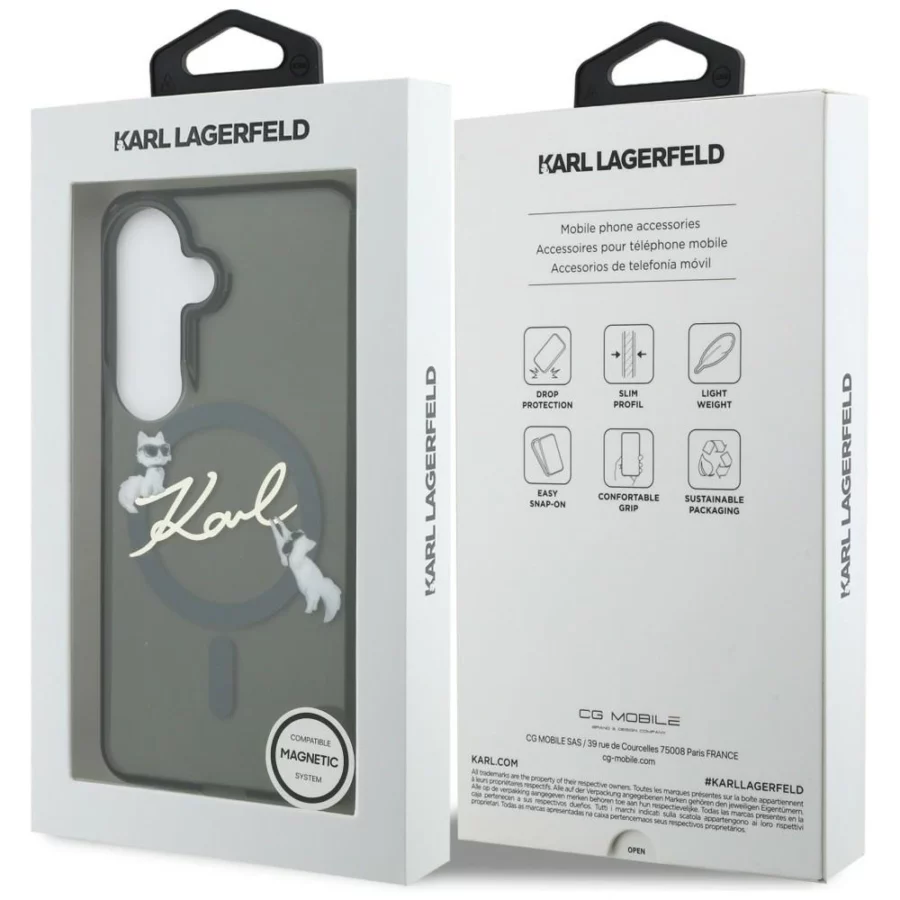 Etui Karl Lagerfeld IML KC Script MagSafe na Samsung Galaxy S26 - czarne