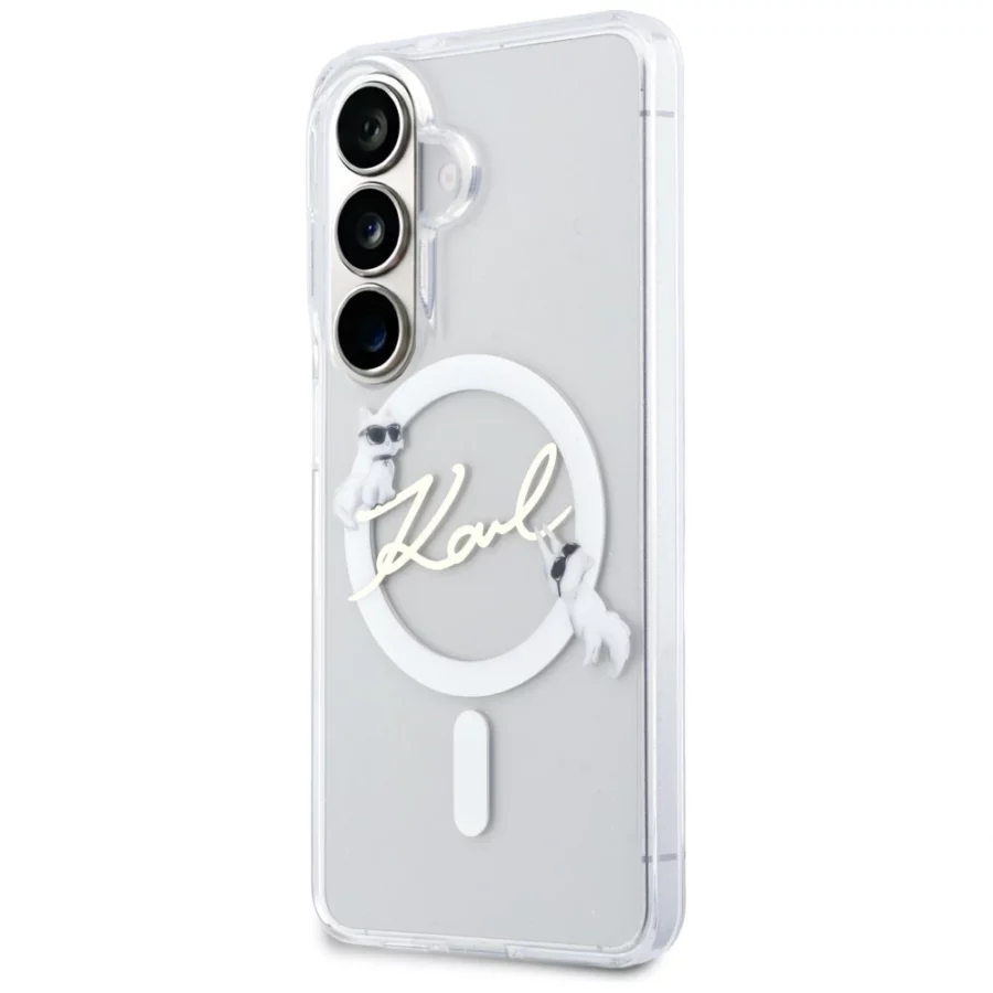Etui Karl Lagerfeld IML KC Script MagSafe na Samsung Galaxy S26 Plus - przezroczyste
