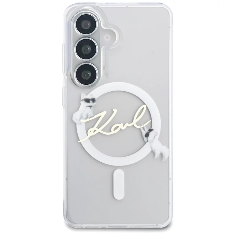 Etui Karl Lagerfeld IML KC Script MagSafe na Samsung Galaxy S26 Plus - przezroczyste