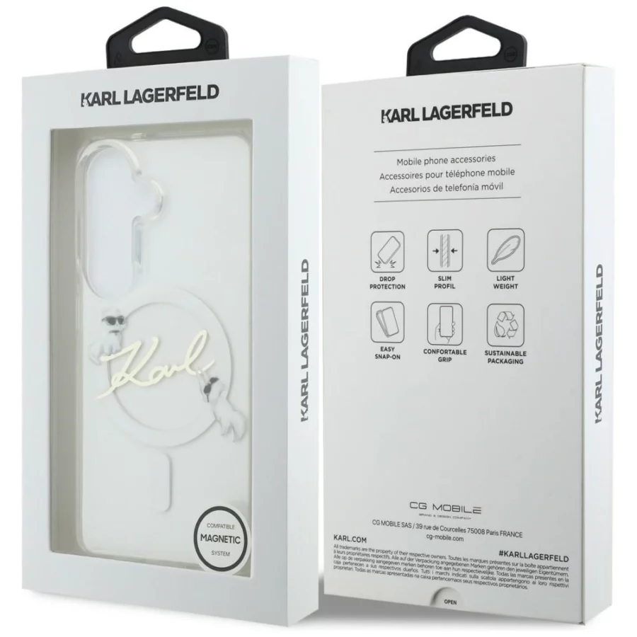 Etui Karl Lagerfeld IML KC Script MagSafe na Samsung Galaxy S26 Plus - przezroczyste