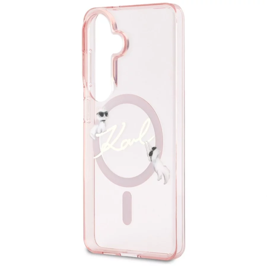 Etui Karl Lagerfeld IML KC Script MagSafe na Samsung Galaxy S26 - różowe