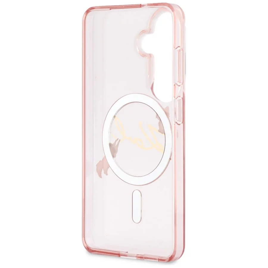 Etui Karl Lagerfeld IML KC Script MagSafe na Samsung Galaxy S26 - różowe