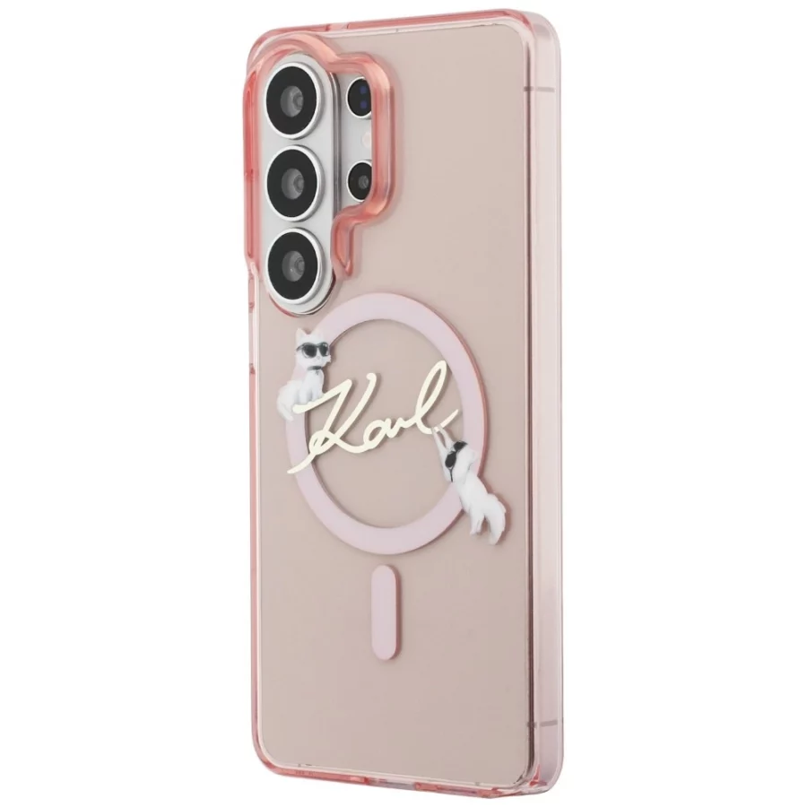 Etui Karl Lagerfeld IML KC Script MagSafe na Samsung Galaxy S26 Ultra - różowe