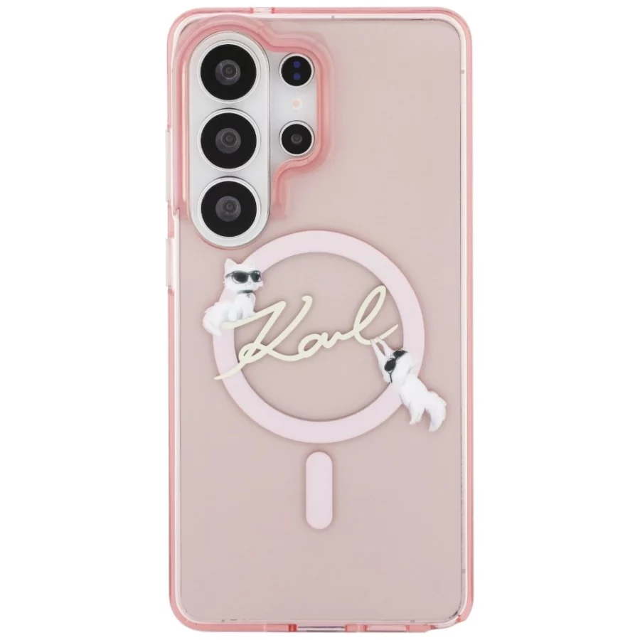 Etui Karl Lagerfeld IML KC Script MagSafe na Samsung Galaxy S26 Ultra - różowe