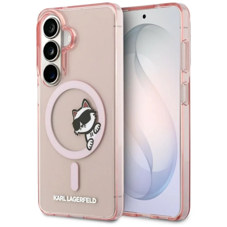 Etui Karl Lagerfeld IML Peekaboo Choupette MagSafe na Samsung Galaxy S26 - różowe