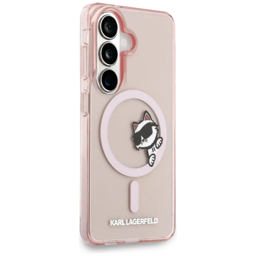 Etui Karl Lagerfeld IML Peekaboo Choupette MagSafe na Samsung Galaxy S26 - różowe