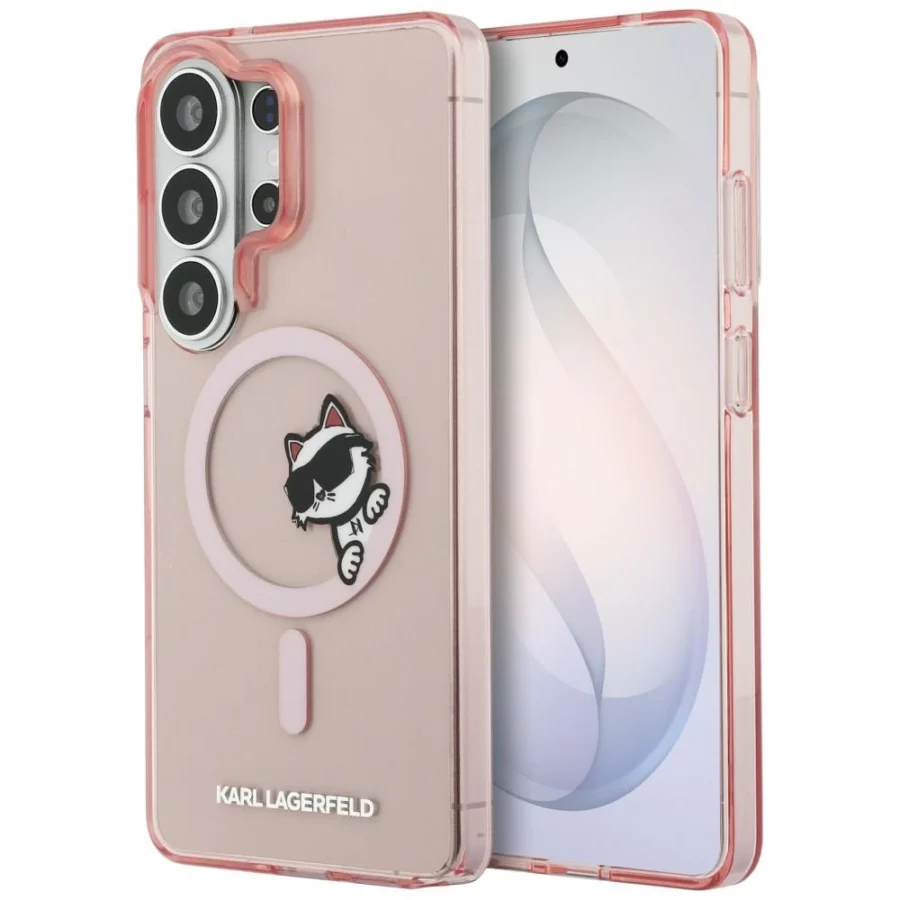 Etui Karl Lagerfeld IML Peekaboo Choupette MagSafe na Samsung Galaxy S26 Ultra - różowe