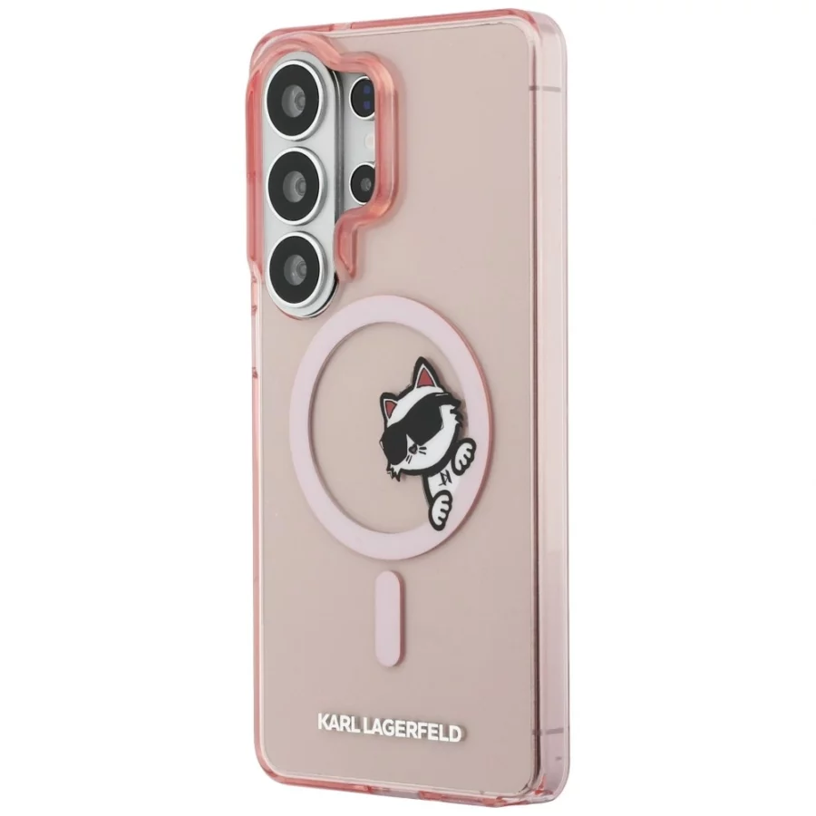 Etui Karl Lagerfeld IML Peekaboo Choupette MagSafe na Samsung Galaxy S26 Ultra - różowe