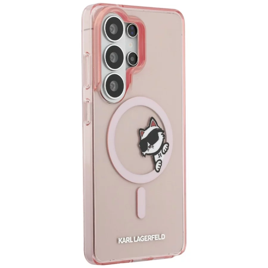Etui Karl Lagerfeld IML Peekaboo Choupette MagSafe na Samsung Galaxy S26 Ultra - różowe