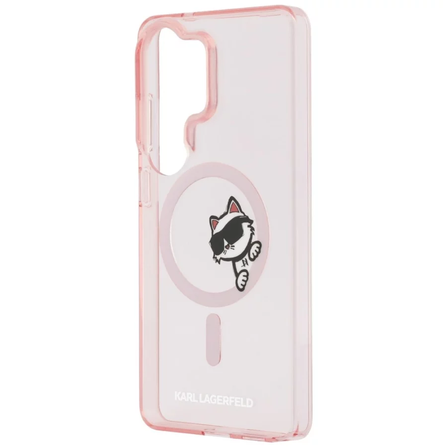 Etui Karl Lagerfeld IML Peekaboo Choupette MagSafe na Samsung Galaxy S26 Ultra - różowe