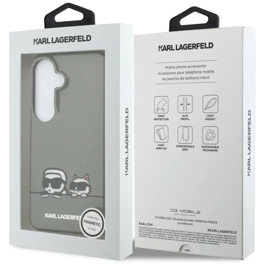 Etui Karl Lagerfeld IML Peekaboo Karl&Choupette MagSafe na Samsung Galaxy S26 - czarne