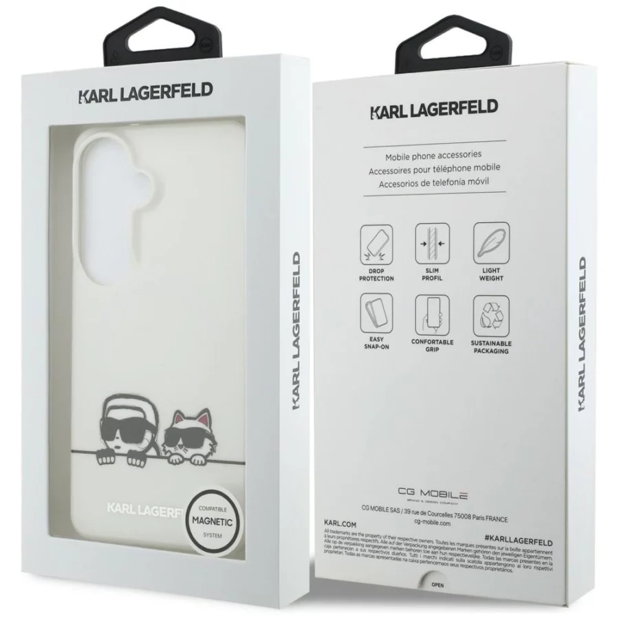 Etui Karl Lagerfeld IML Peekaboo Karl&Choupette MagSafe na Samsung Galaxy S26 - przezroczyste