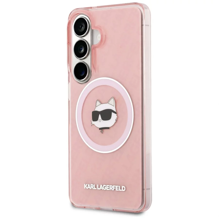 Etui Karl Lagerfeld IML Repeated Choupette MagSafe na Samsung Galaxy S26 Plus - różowe