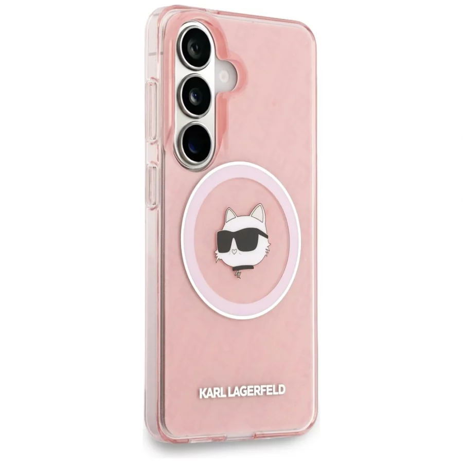 Etui Karl Lagerfeld IML Repeated Choupette MagSafe na Samsung Galaxy S26 Plus - różowe