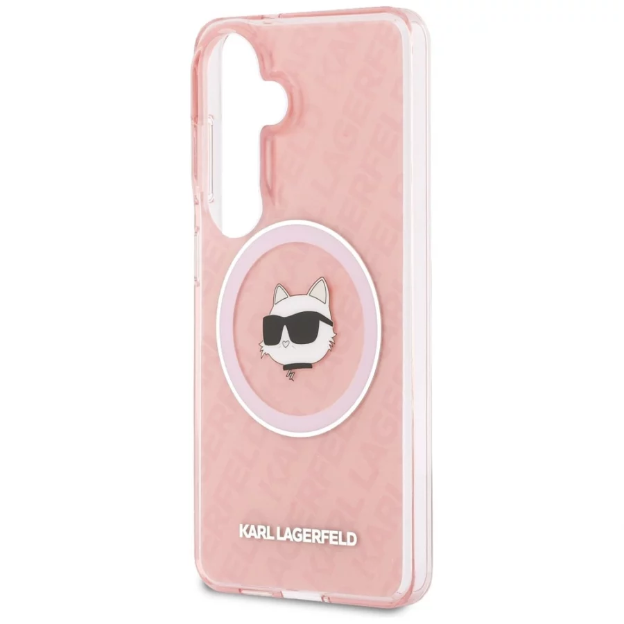 Etui Karl Lagerfeld IML Repeated Choupette MagSafe na Samsung Galaxy S26 Plus - różowe
