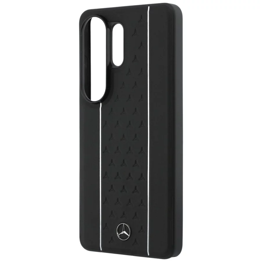 Etui Mercedes Laurel Leaves Vertical Stripes MagSafe na Samsung Galaxy S26 Ultra - czarno-białe