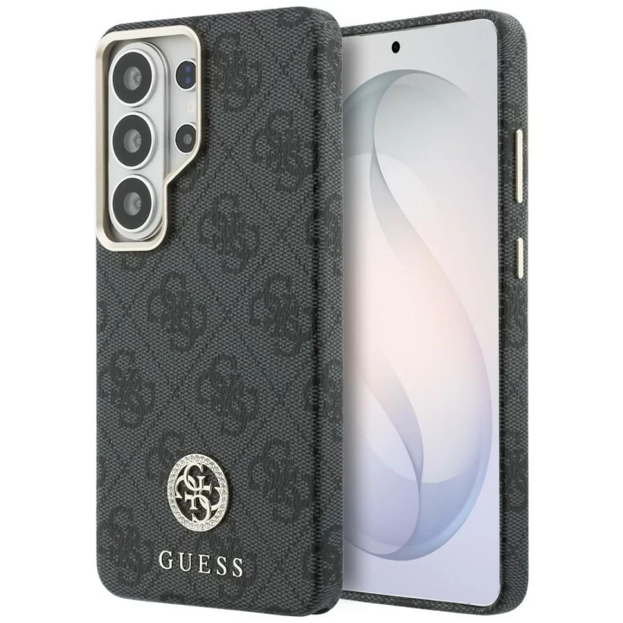 Etui Guess 4G Rhinestone Round Logo MagSafe na Samsung Galaxy S26 Ultra - czarne