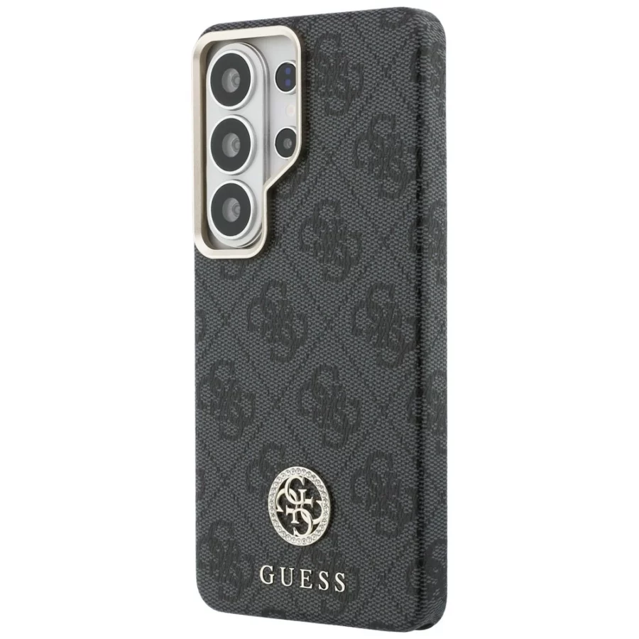 Etui Guess 4G Rhinestone Round Logo MagSafe na Samsung Galaxy S26 Ultra - czarne