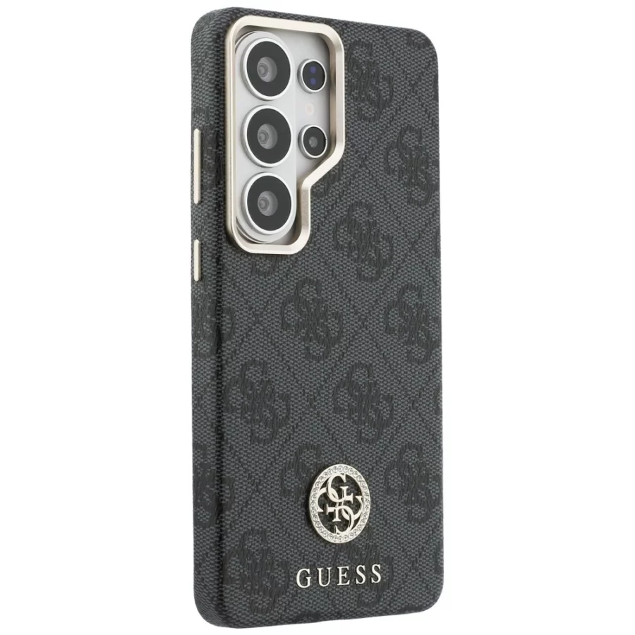 Etui Guess 4G Rhinestone Round Logo MagSafe na Samsung Galaxy S26 Ultra - czarne