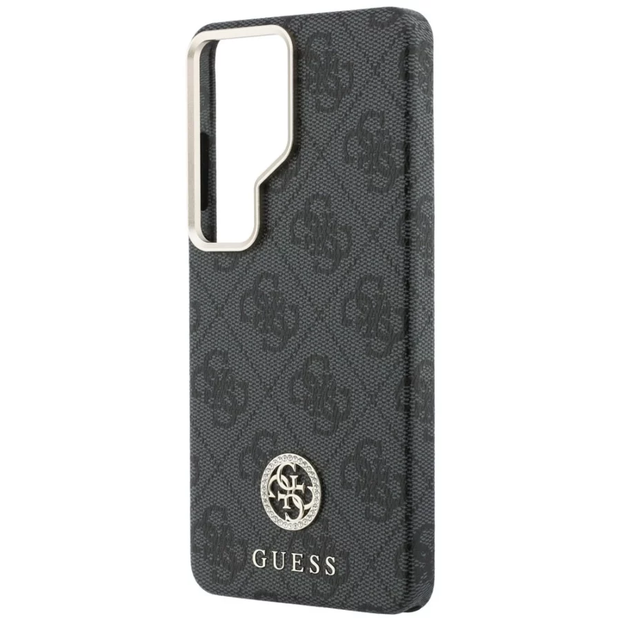 Etui Guess 4G Rhinestone Round Logo MagSafe na Samsung Galaxy S26 Ultra - czarne