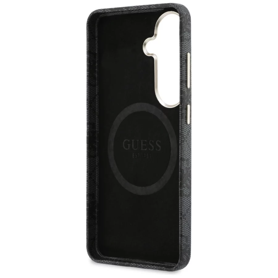 Etui Guess 4G Triangle Logo MagSafe na Samsung Galaxy S26 - czarne