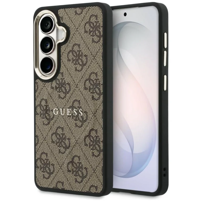 Etui Guess 4G Embossed Ring MagSafe na Samsung Galaxy S26 - brązowe