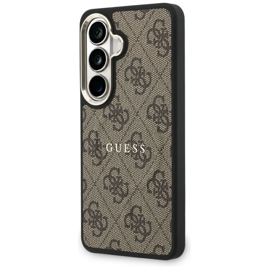 Etui Guess 4G Embossed Ring MagSafe na Samsung Galaxy S26 Plus - brązowe